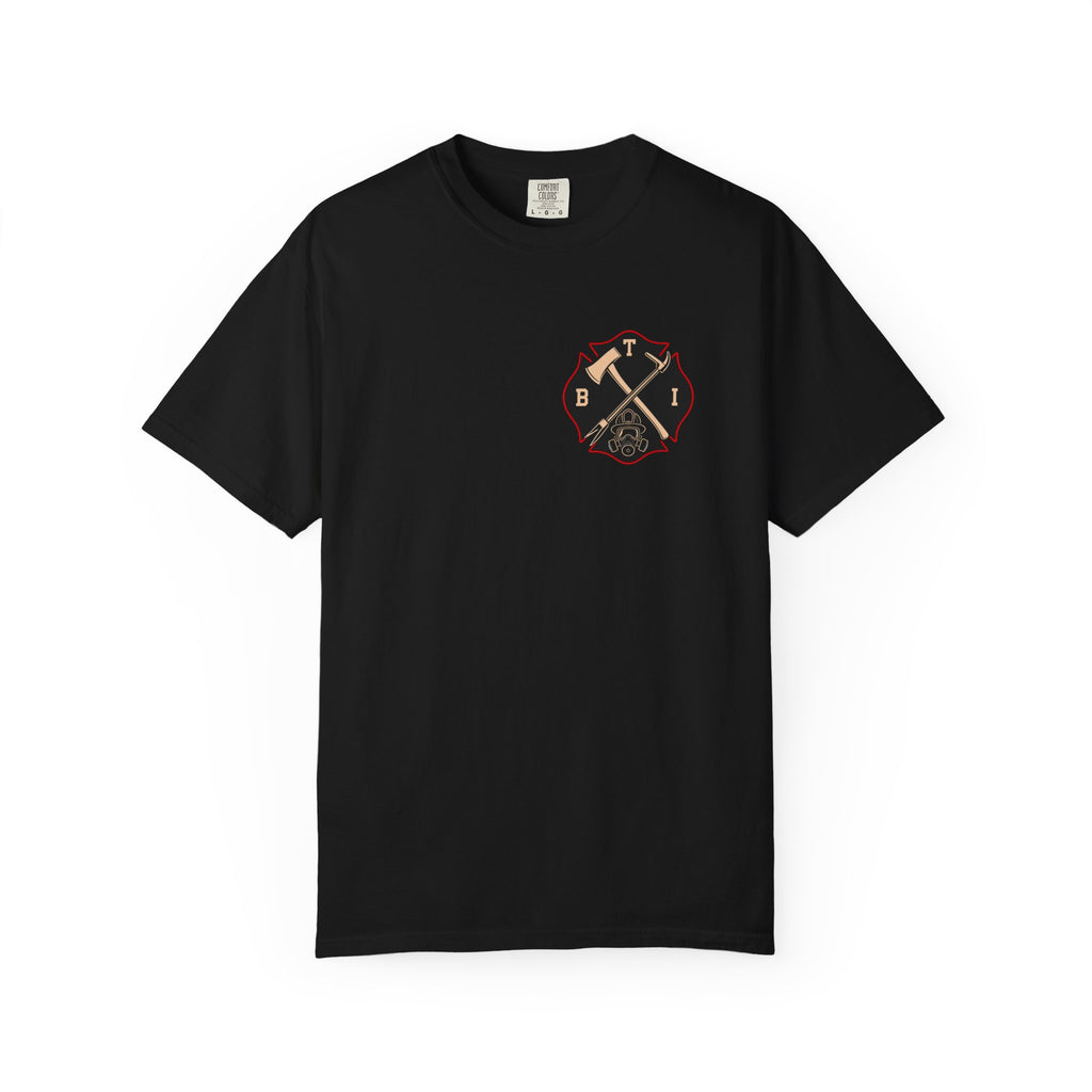 Bring the Irons — Stretch the Line Firefighter Tee