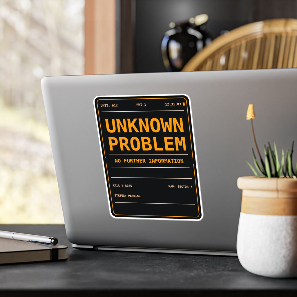 Mutual Aid Supply Co UNKNOWN PROBLEM fire and EMS dispatch sticker
