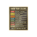 KNOW YOUR COLORS — 811 Utility Marking Color Code Sticker