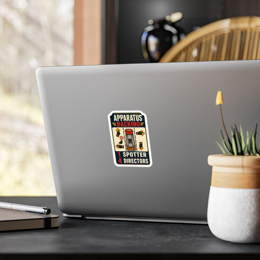 APPARATUS BACKING — Firefighter Driver Humor Sticker | Weatherproof Vinyl Decal
