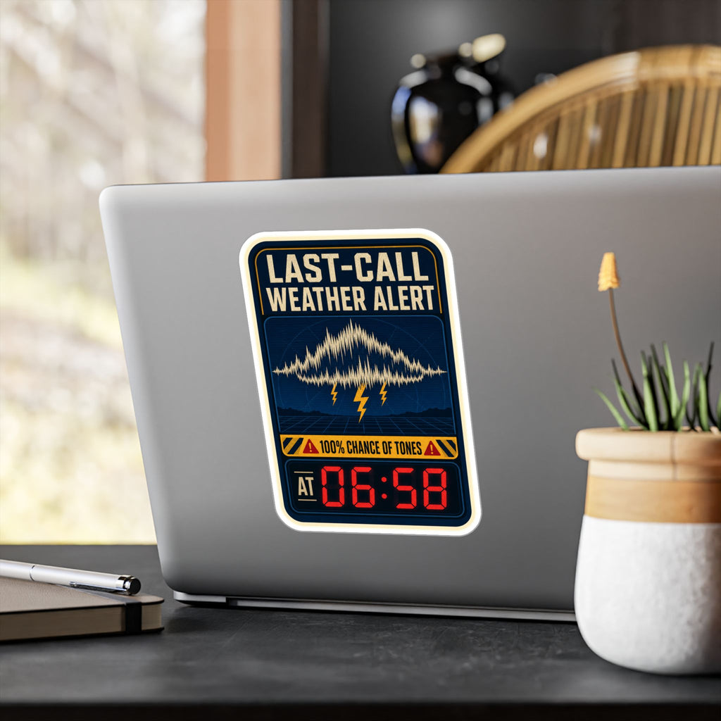 LAST-CALL WEATHER ALERT — Fire & EMS Shift Humor Sticker | Weatherproof Vinyl Decal