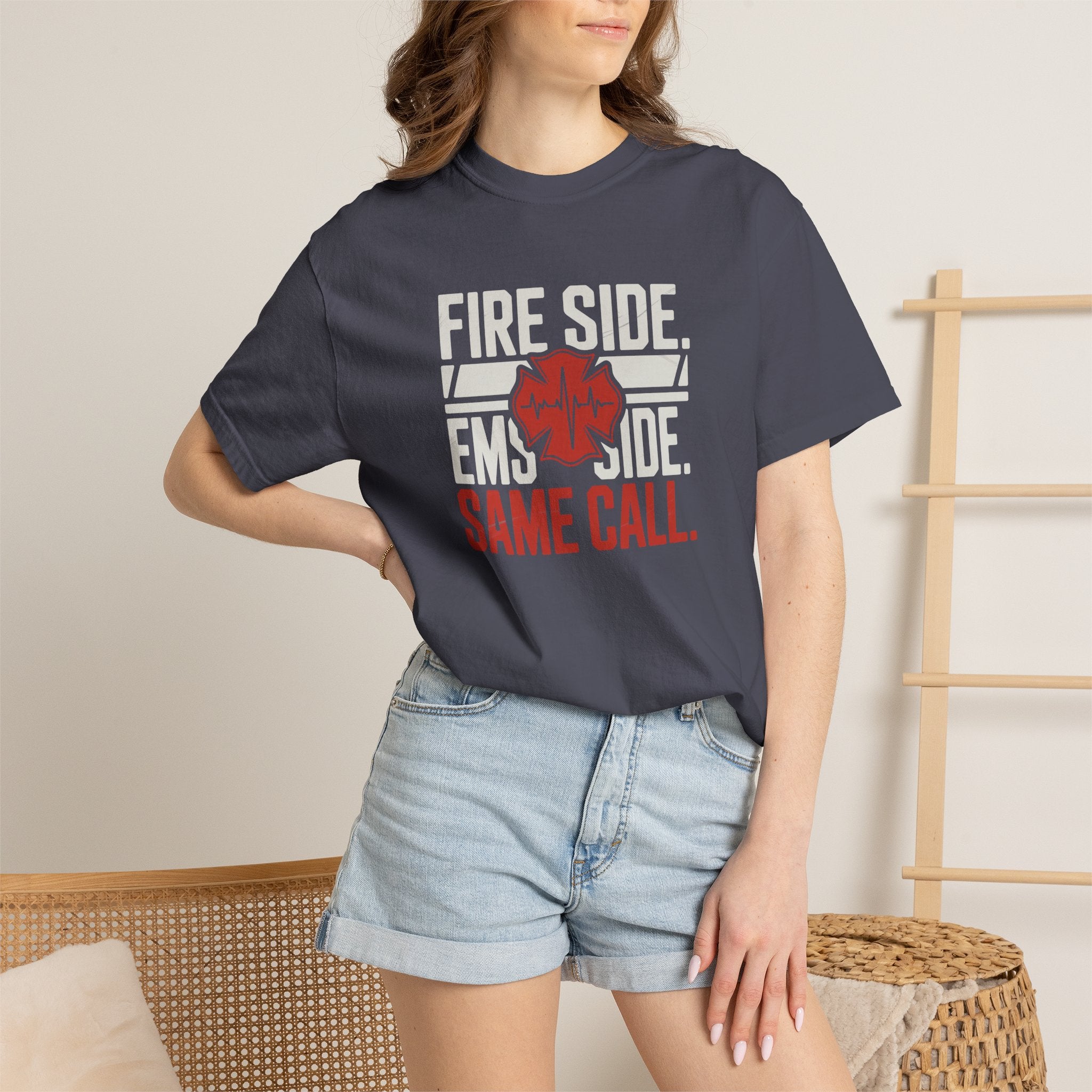 Fire Side EMS Side Same Call T-Shirt — alternate view 8