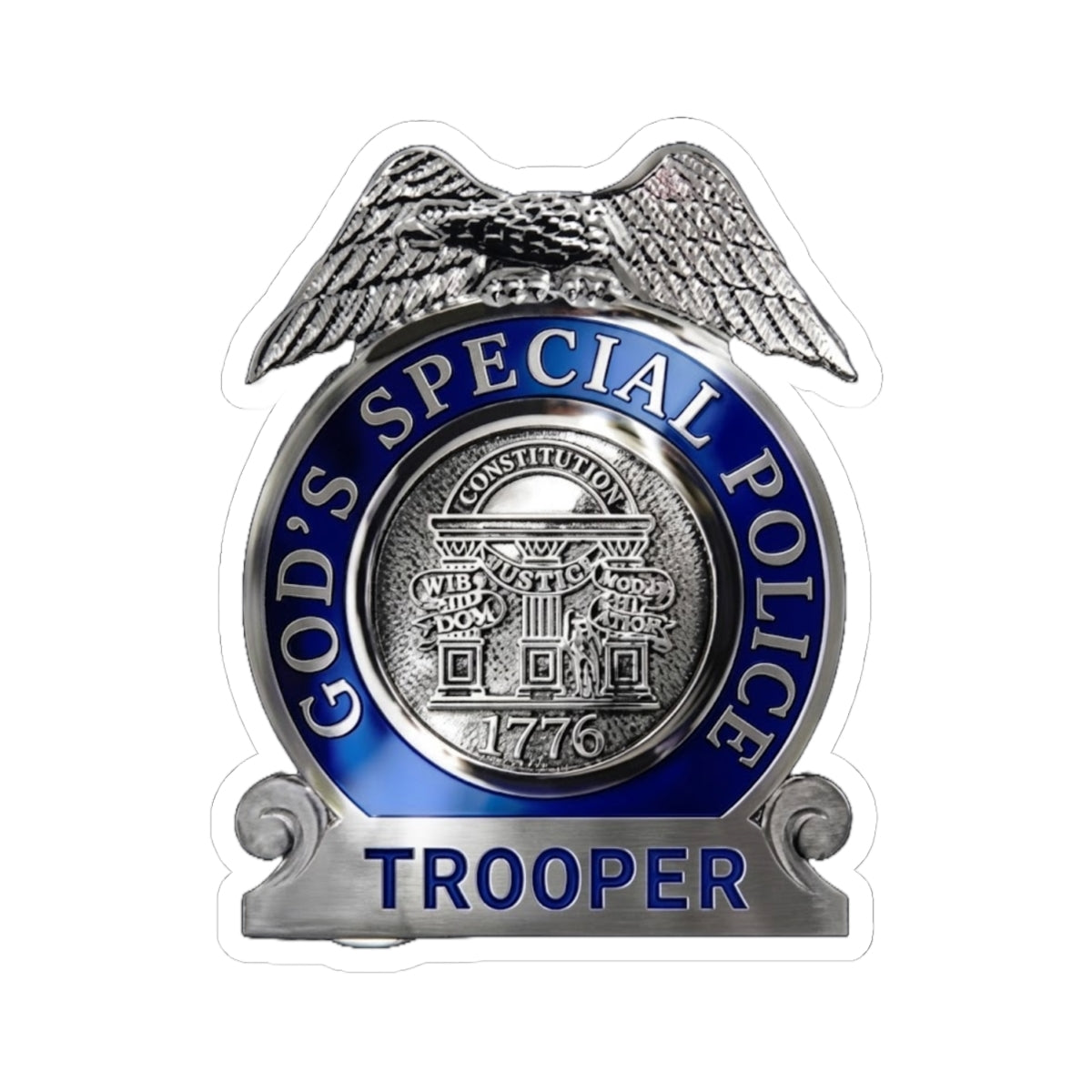 God's Special Police Trooper Sticker — alternate view 2
