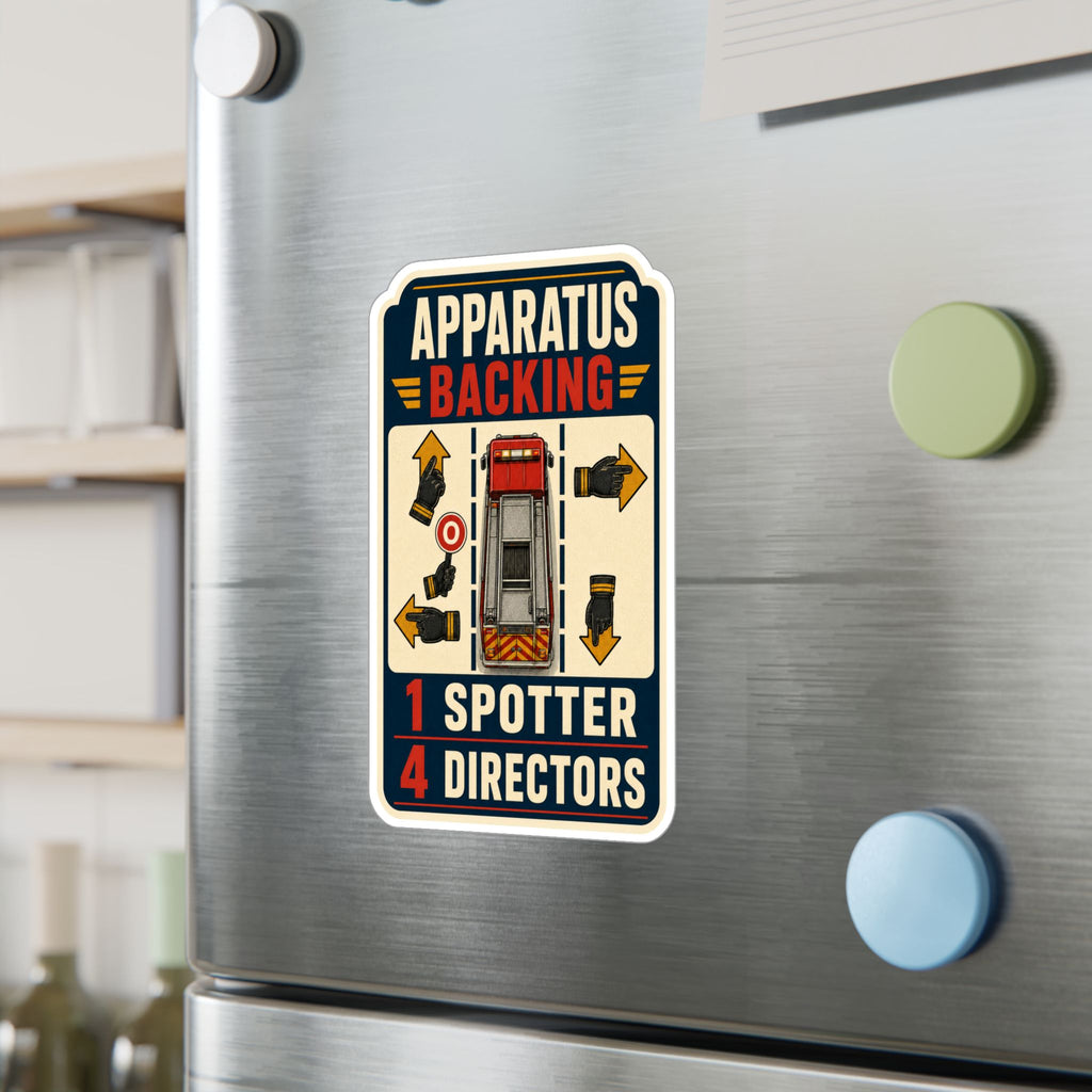 APPARATUS BACKING — Firefighter Driver Humor Sticker | Weatherproof Vinyl Decal