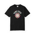 Same Crew Engine Work EMS Calls T-Shirt, Black and Navy — front view