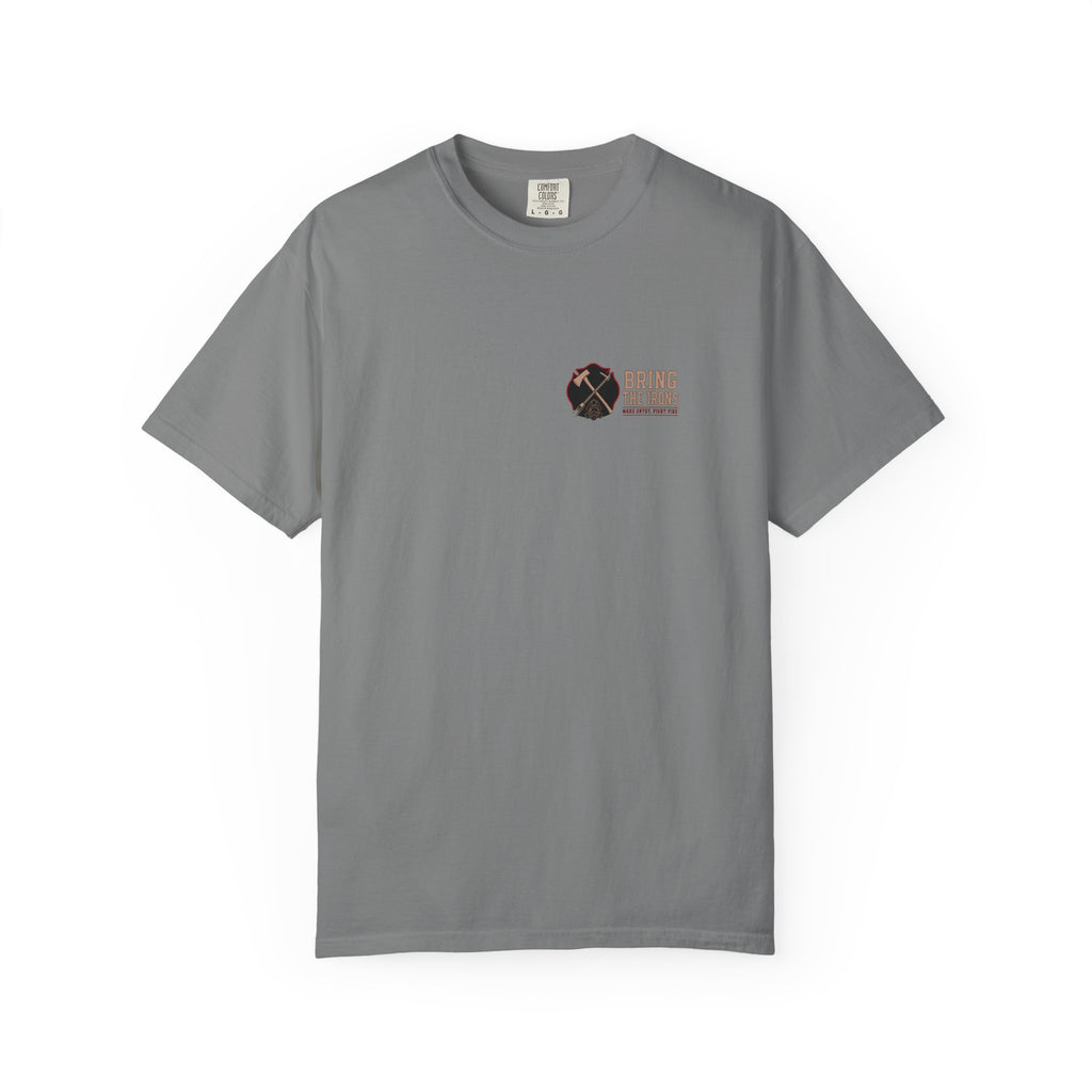 Bring the Irons — Keys to the City Firefighter Tee — Wordmark Front