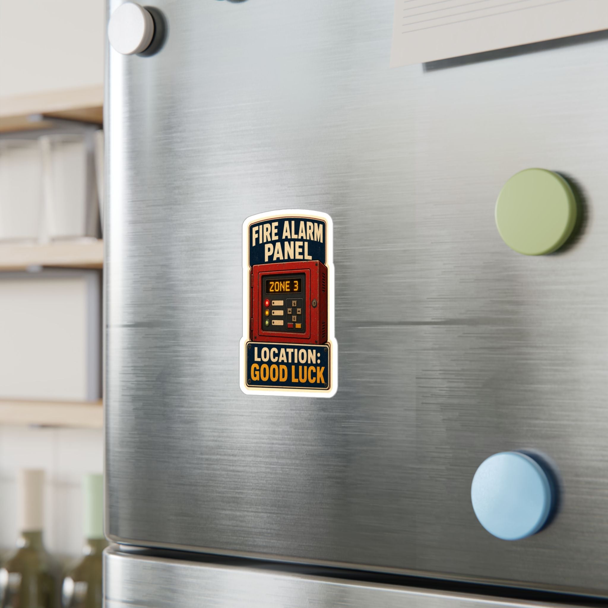 FIRE ALARM PANEL — Firefighter Alarm-System Humor Sticker | Weatherproof Vinyl Decal