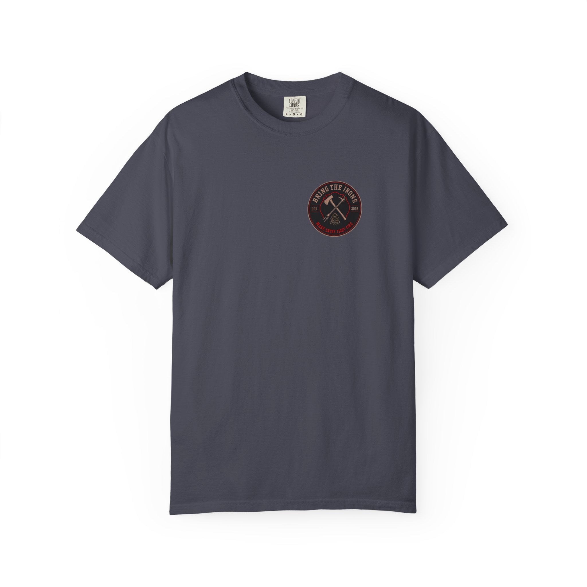 Bring the Irons — Keys to the City Firefighter Tee — Seal Front