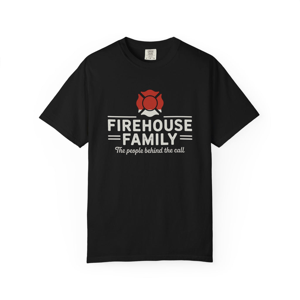 Firehouse Family Fire and EMS Shirt, Black and Navy — front view