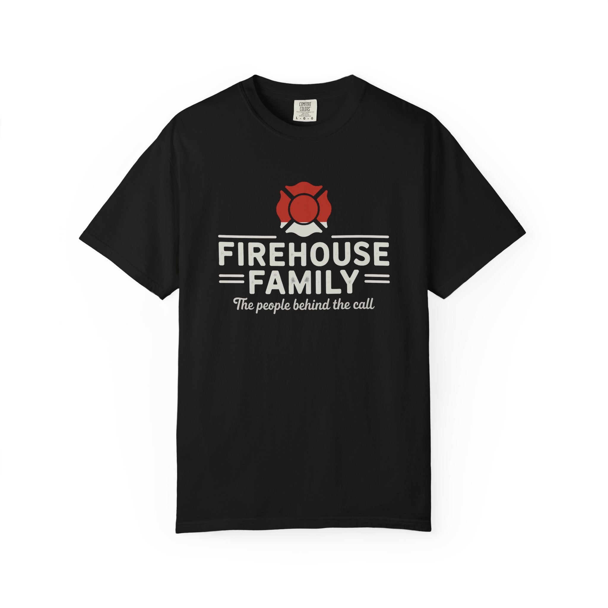 Firehouse Family Fire and EMS Shirt, Black and Navy — front view
