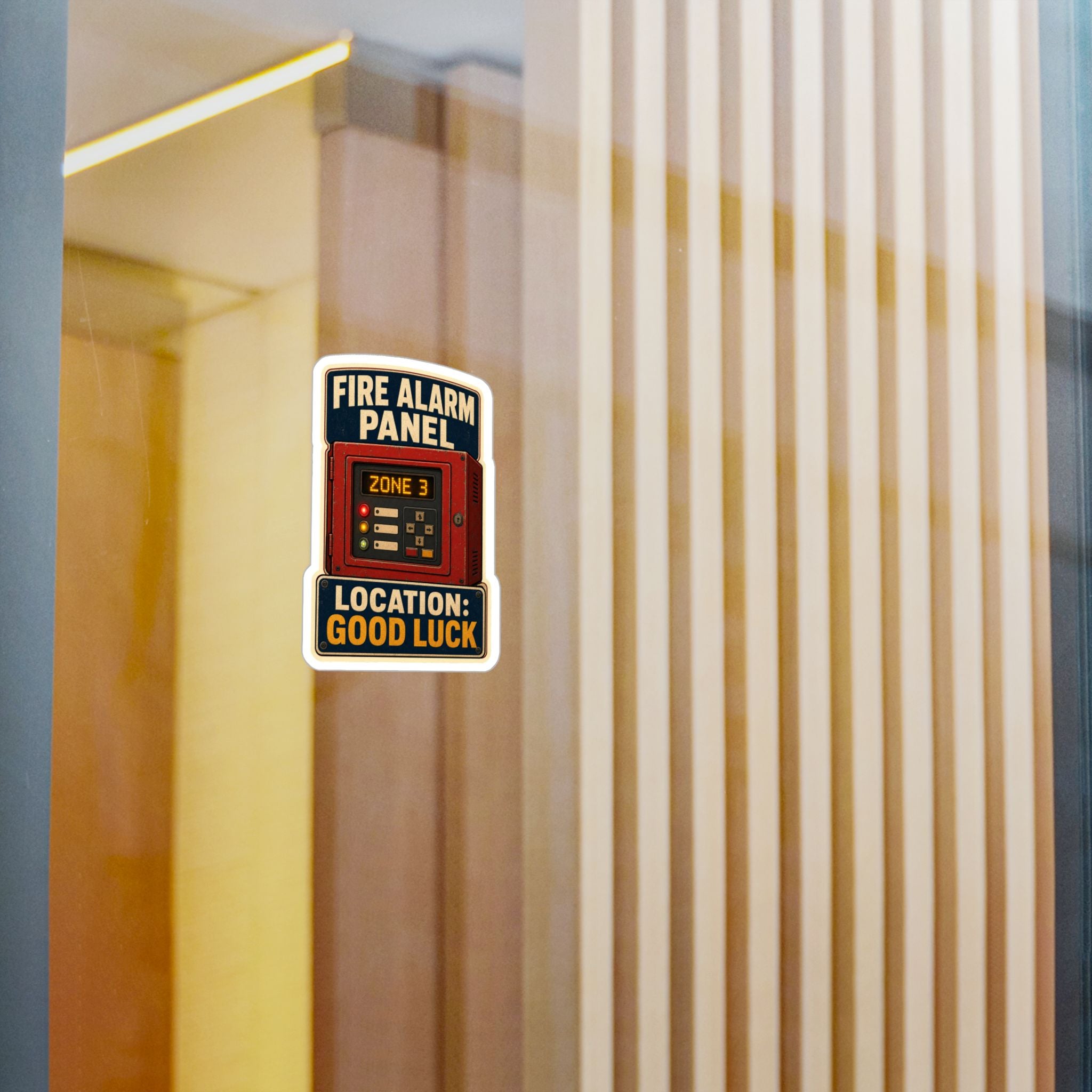 FIRE ALARM PANEL — Firefighter Alarm-System Humor Sticker | Weatherproof Vinyl Decal