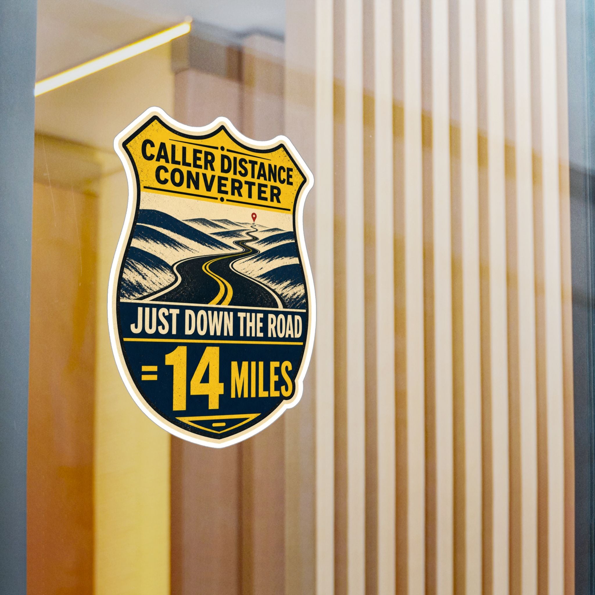 CALLER DISTANCE CONVERTER — Rural Fire & EMS Humor Sticker | Weatherproof Vinyl Decal