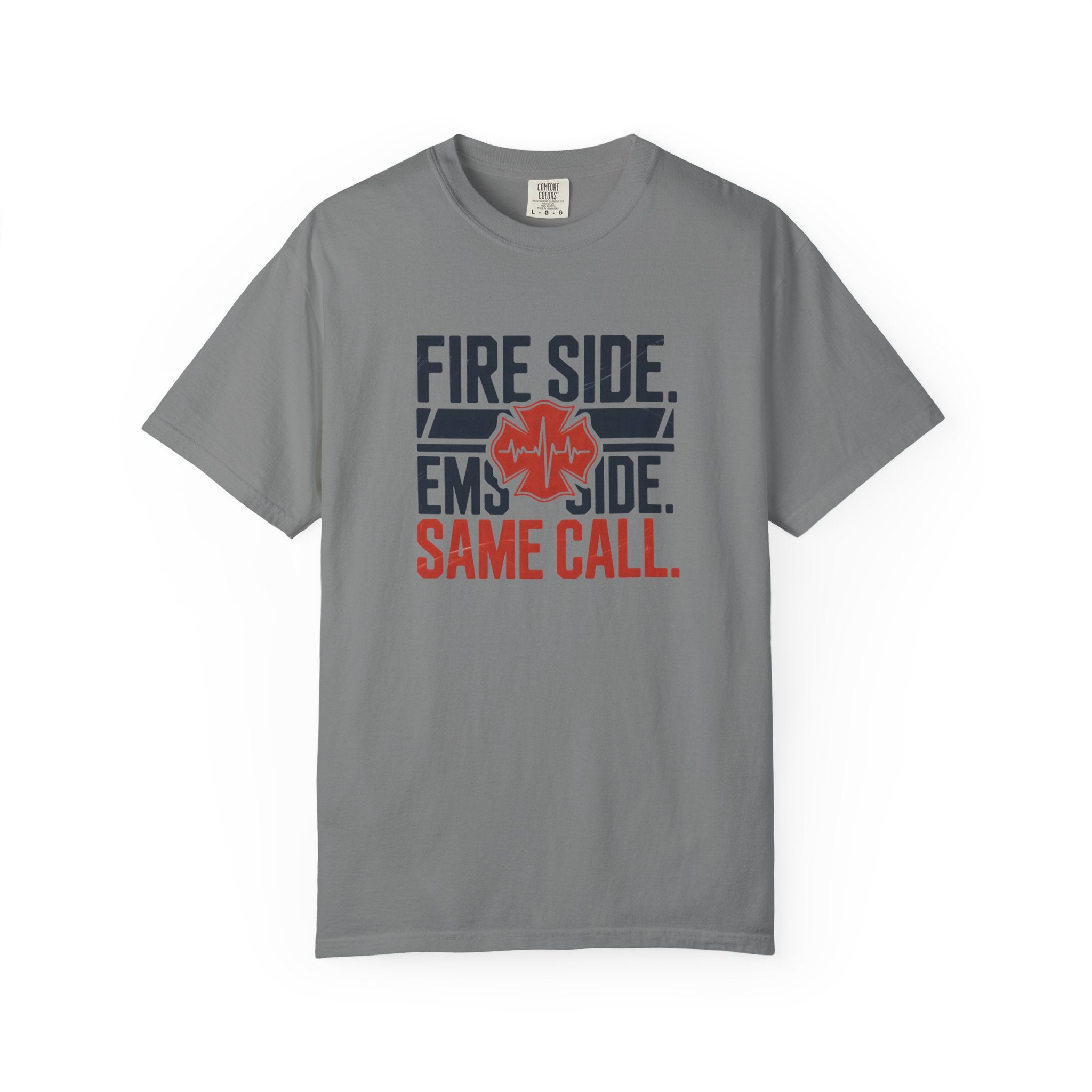 Fire Side EMS Side Same Call T-Shirt — alternate view 3