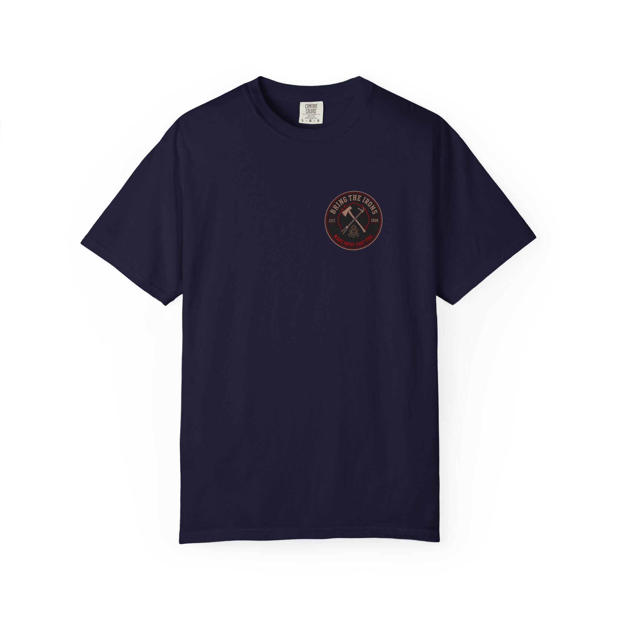 Bring the Irons — Keys to the City Firefighter Tee — Seal Front