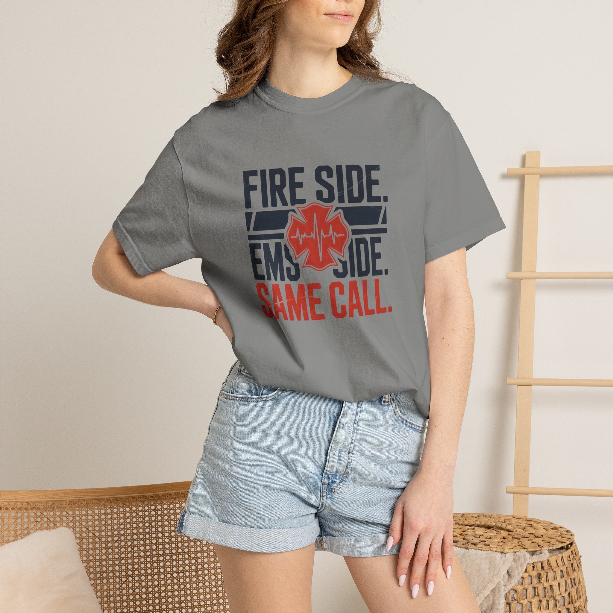 Fire Side EMS Side Same Call T-Shirt — alternate view 20