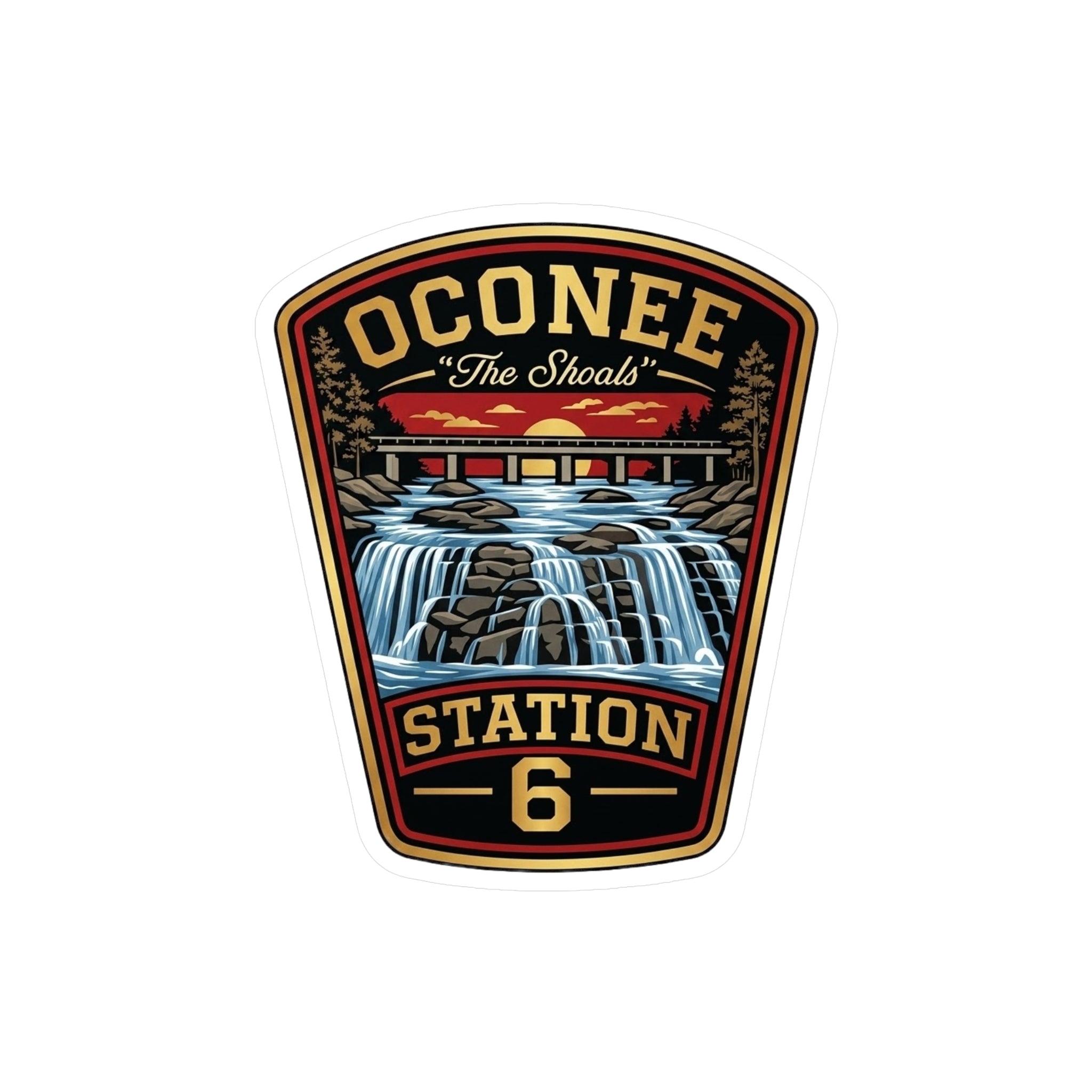Oconee 'The Shoals' Waterfall Station 6 Vinyl Sticker — alternate view 2
