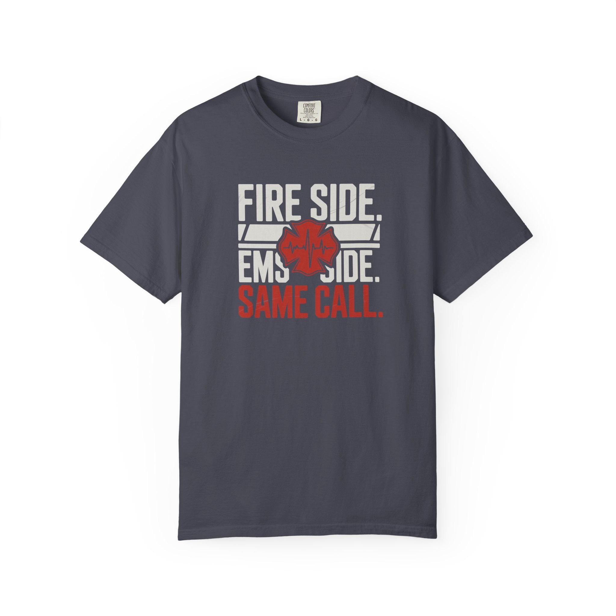 Fire Side EMS Side Same Call T-Shirt — alternate view 2