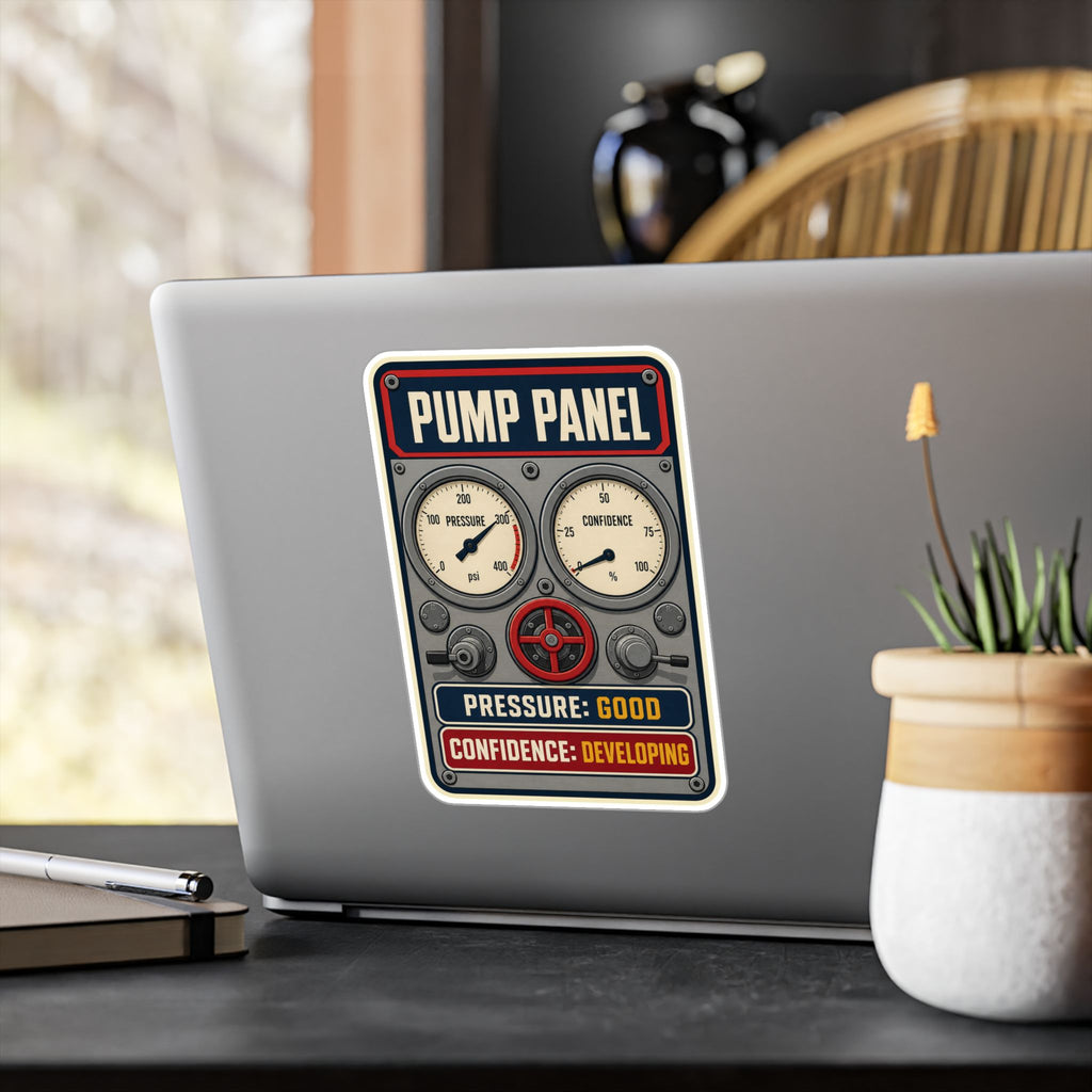 PUMP PANEL — Firefighter Pump Operator Humor Sticker | Weatherproof Vinyl Decal