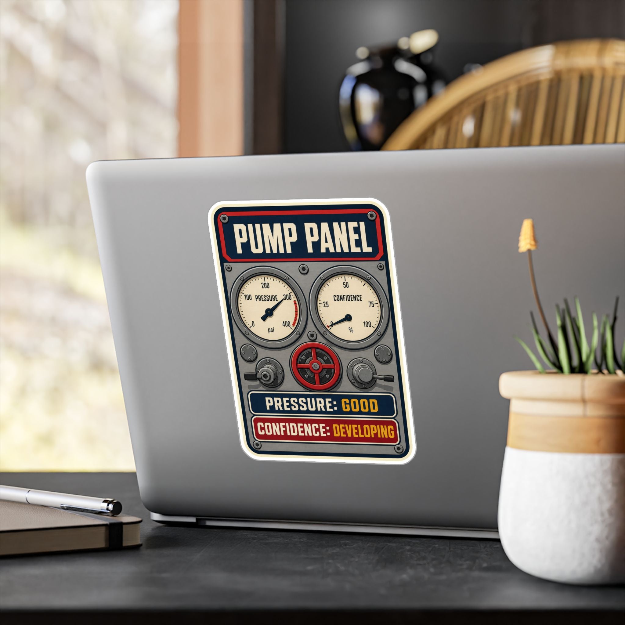 PUMP PANEL — Firefighter Pump Operator Humor Sticker | Weatherproof Vinyl Decal