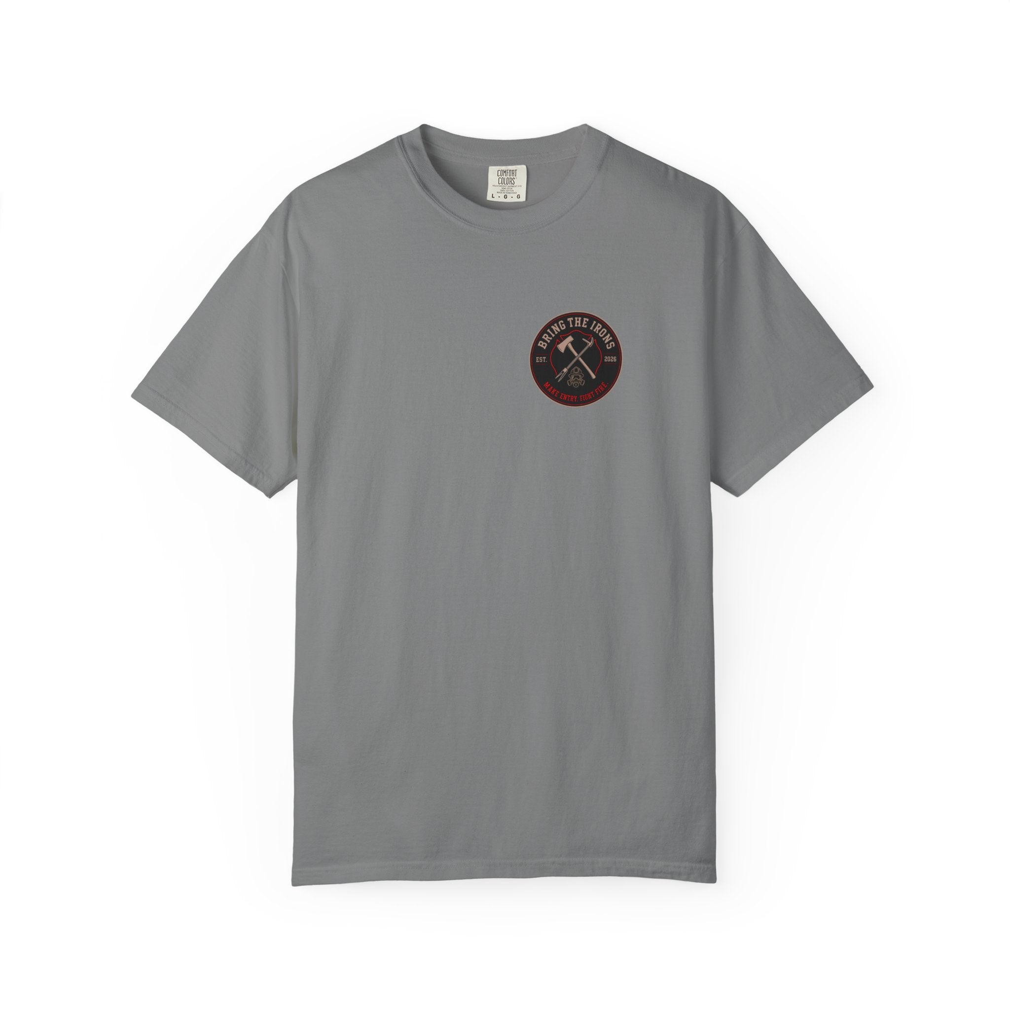Bring the Irons — Keys to the City Firefighter Tee — Seal Front