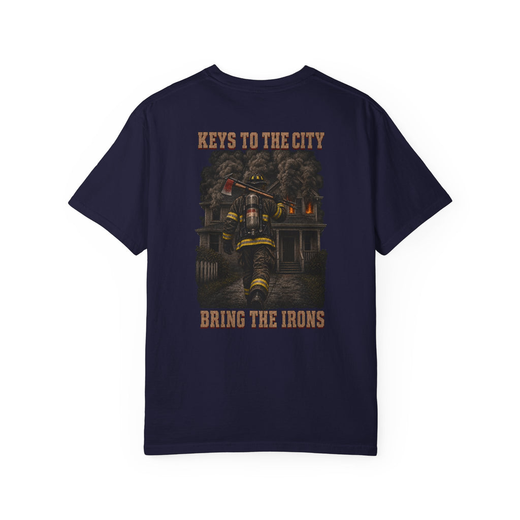 Bring the Irons — Keys to the City Firefighter Tee