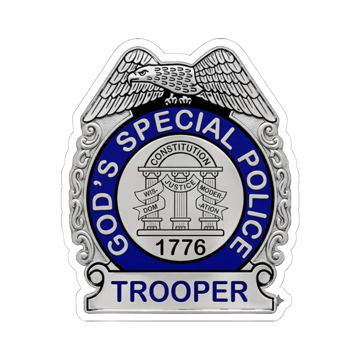 God's Special Police Trooper Sticker — alternate view 2