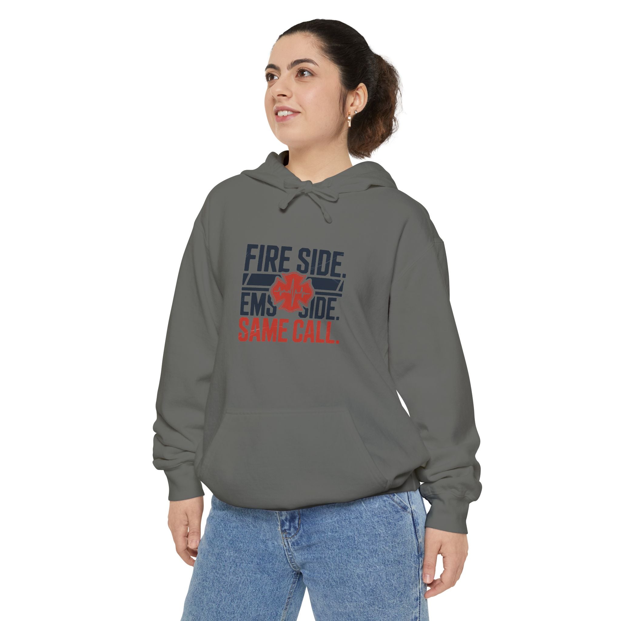 Fire Side EMS Side Same Call Hoodie — alternate view 6