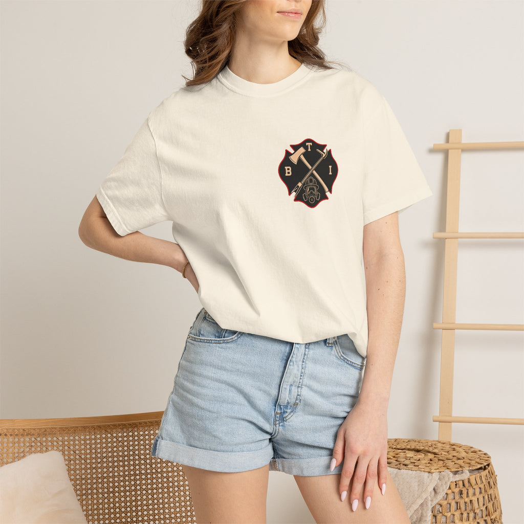 Bring the Irons — Stretch the Line Firefighter Tee