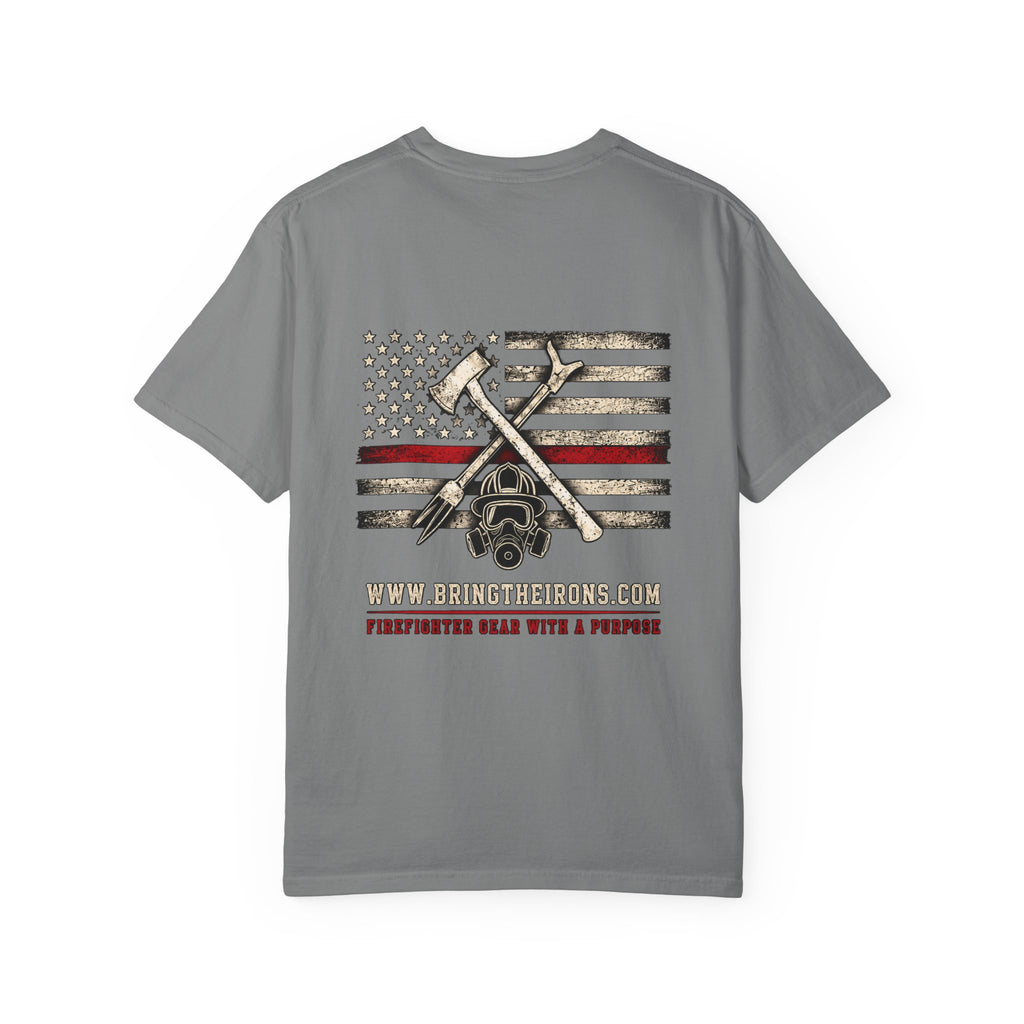Bring the Irons — Thin Red Line Firefighter Tee — Seal Front