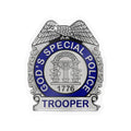 God's Special Police Trooper Sticker — Weatherproof Faith Badge Decal
