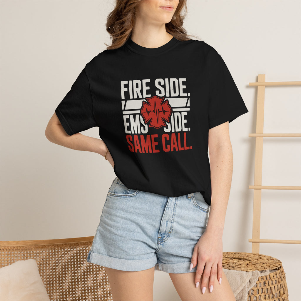 Fire Side EMS Side Same Call T-Shirt — alternate view 5