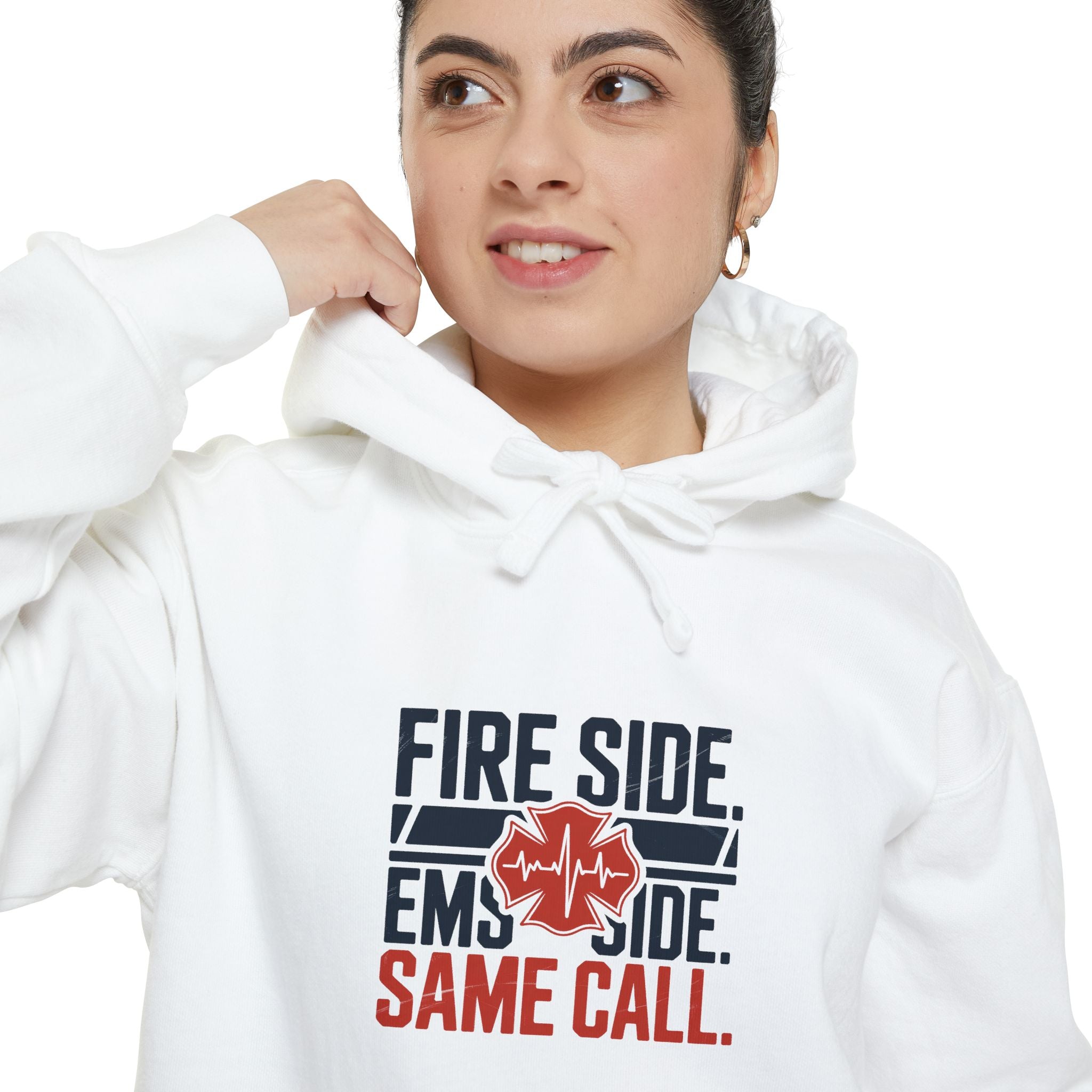 Fire Side EMS Side Same Call Hoodie — alternate view 4