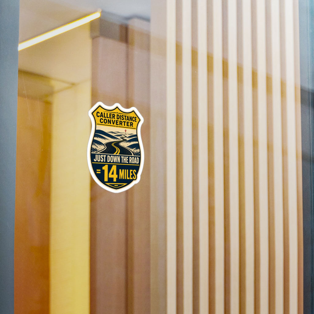 CALLER DISTANCE CONVERTER — Rural Fire & EMS Humor Sticker | Weatherproof Vinyl Decal
