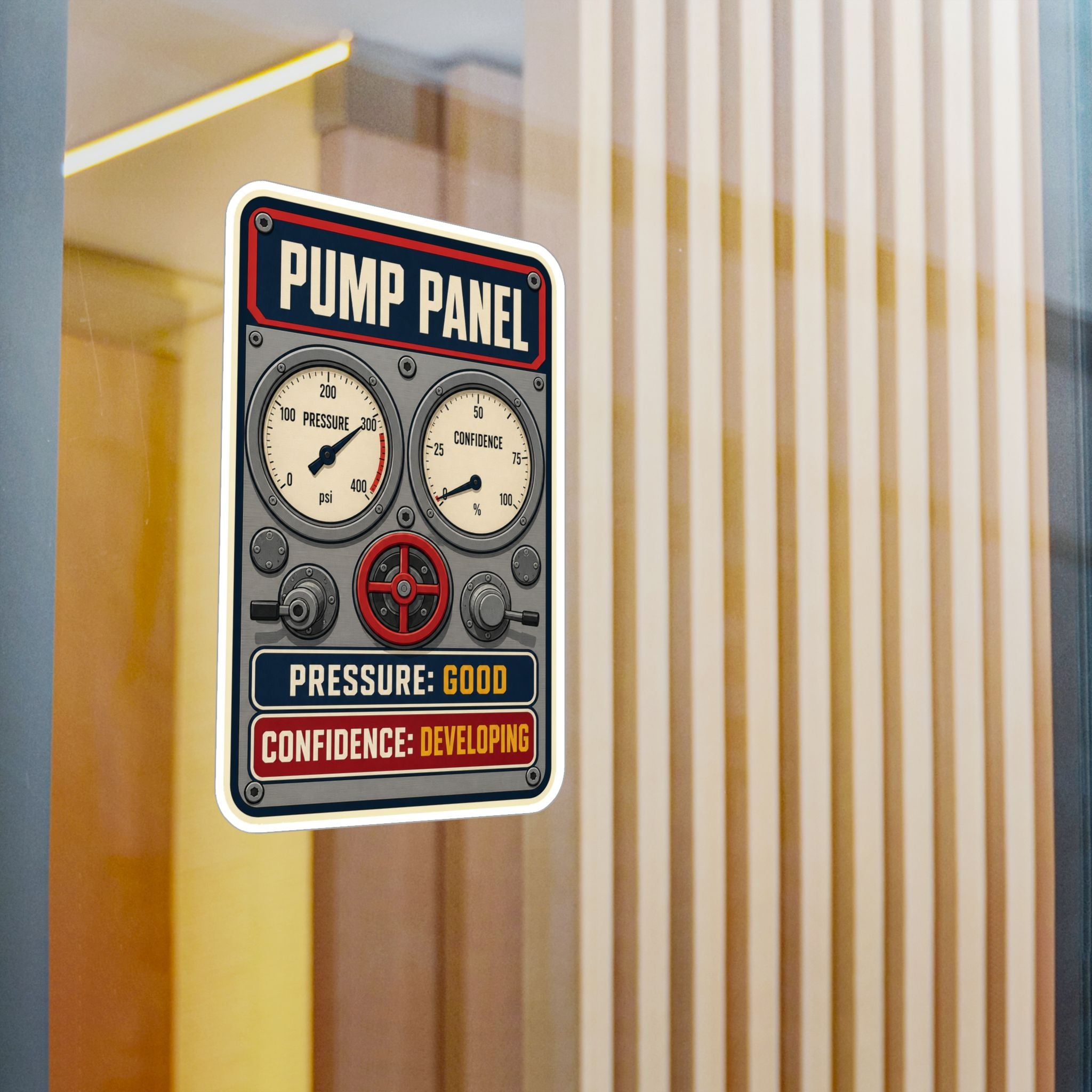 PUMP PANEL — Firefighter Pump Operator Humor Sticker | Weatherproof Vinyl Decal
