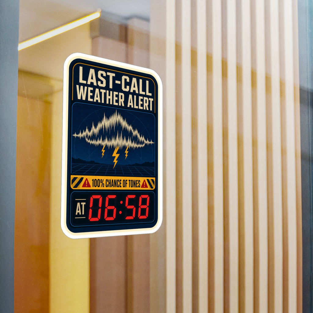 LAST-CALL WEATHER ALERT — Fire & EMS Shift Humor Sticker | Weatherproof Vinyl Decal