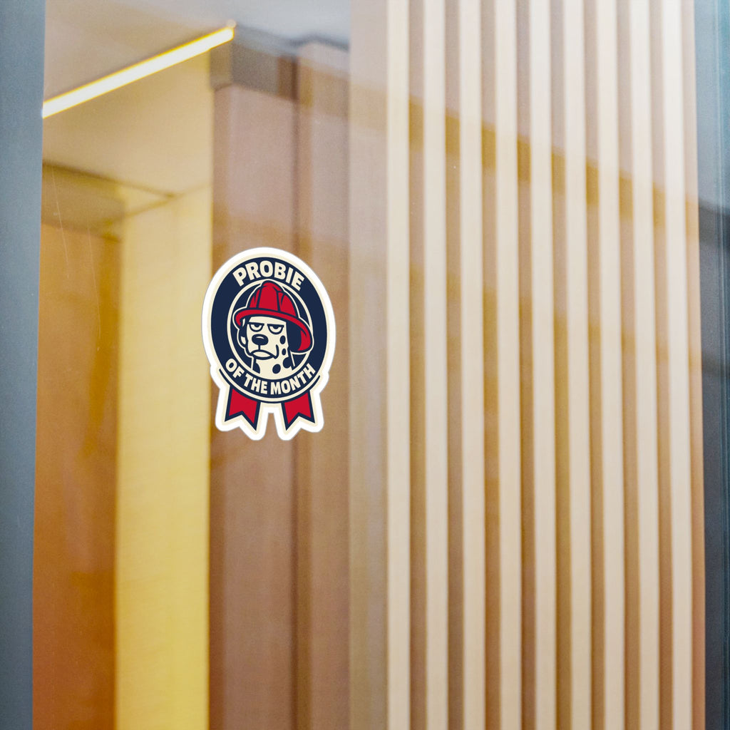 Water, scratch and UV resistant firefighter rookie humor sticker
