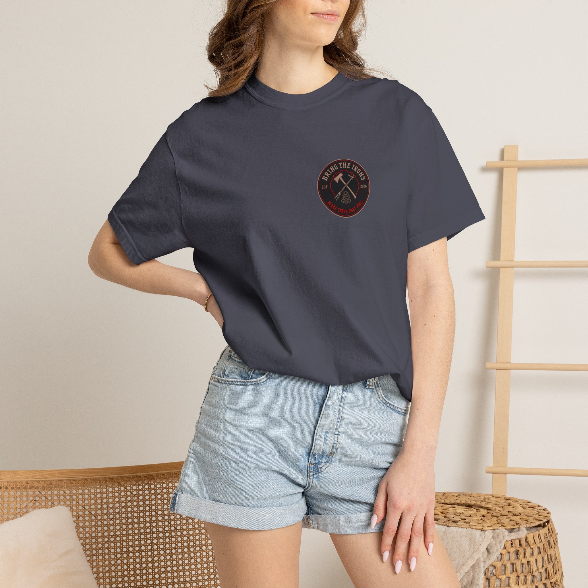 Bring the Irons — Thin Red Line Firefighter Tee — Seal Front