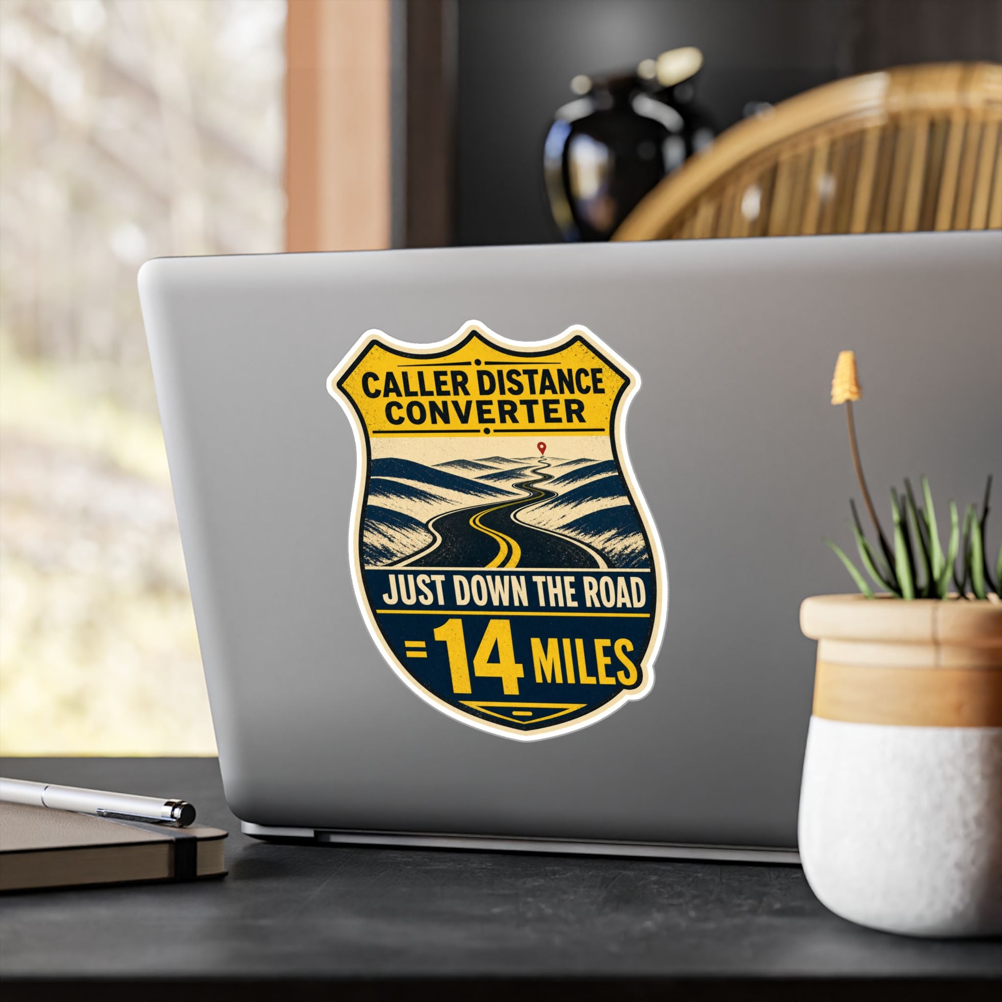 CALLER DISTANCE CONVERTER — Rural Fire & EMS Humor Sticker | Weatherproof Vinyl Decal