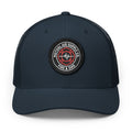 Mutual Aid Crest Patch Trucker Cap — front view