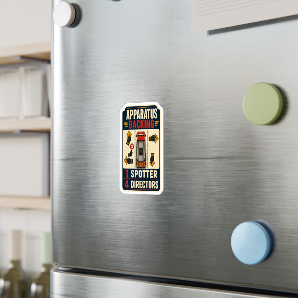 APPARATUS BACKING — Firefighter Driver Humor Sticker | Weatherproof Vinyl Decal