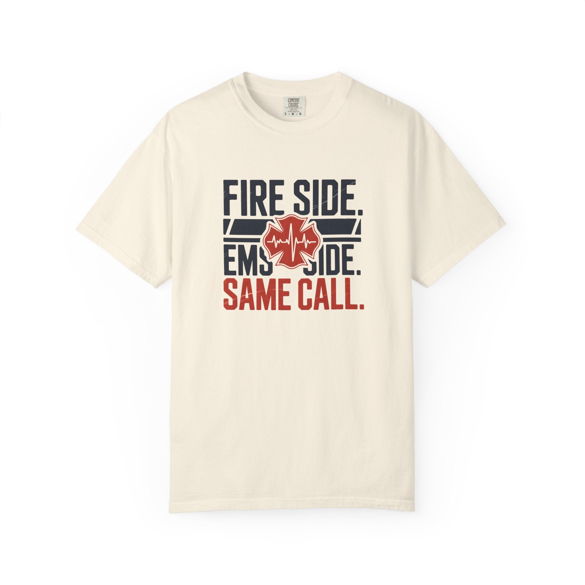 Fire Side EMS Side Same Call T-Shirt — alternate view 2