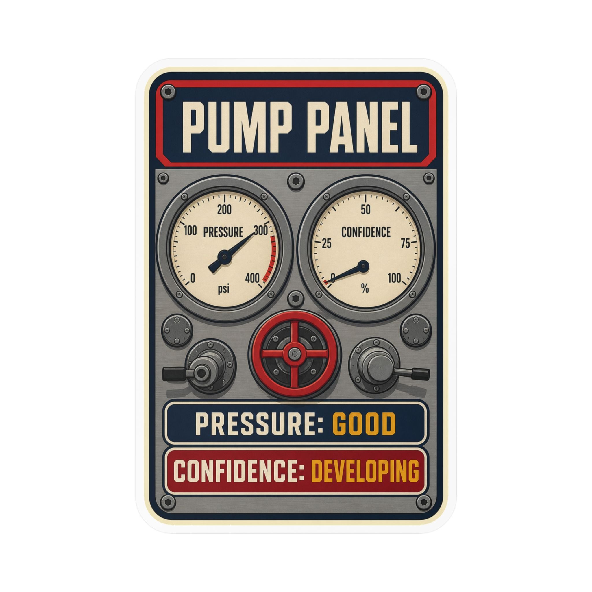 PUMP PANEL — Firefighter Pump Operator Humor Sticker | Weatherproof Vinyl Decal