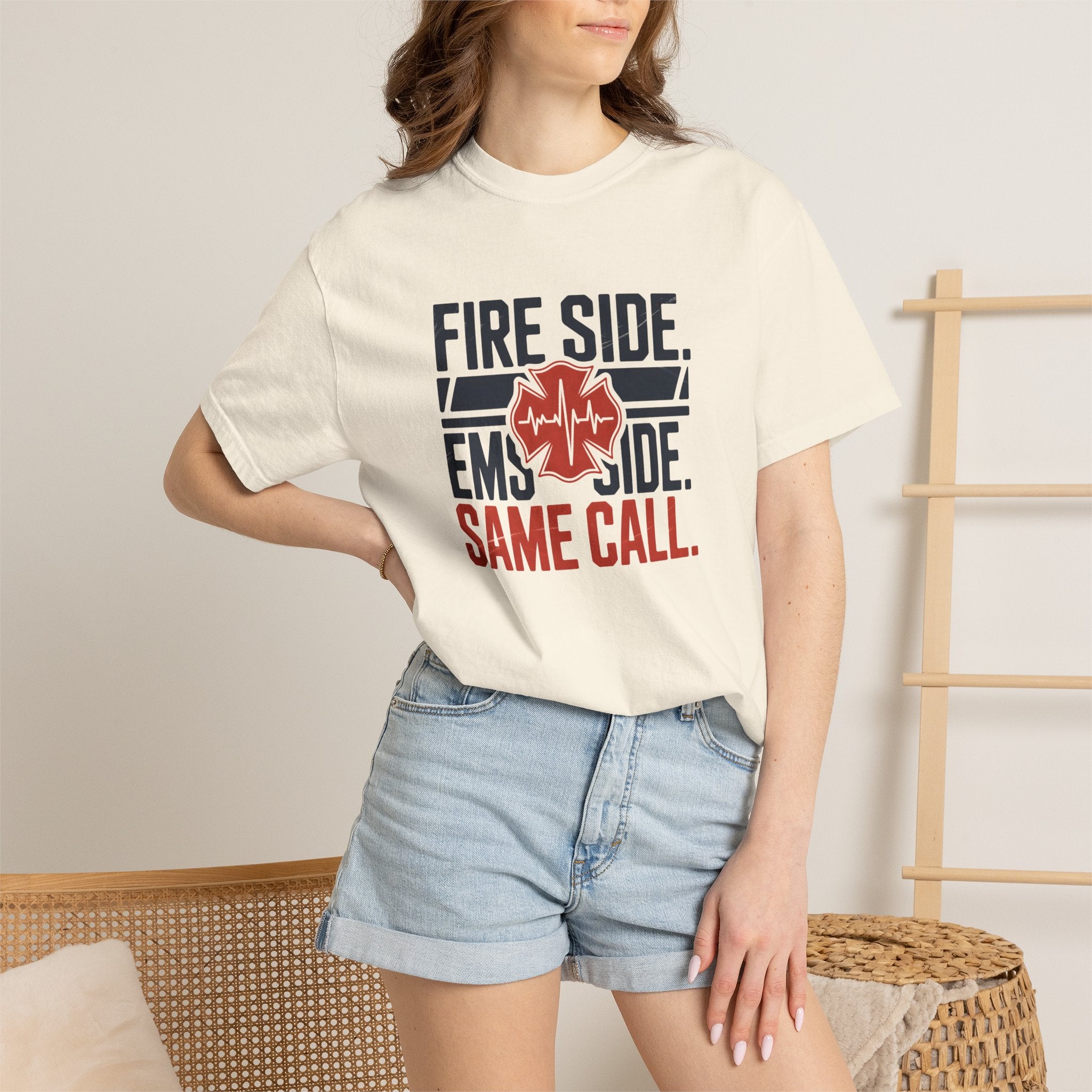 Fire Side EMS Side Same Call T-Shirt — alternate view 11