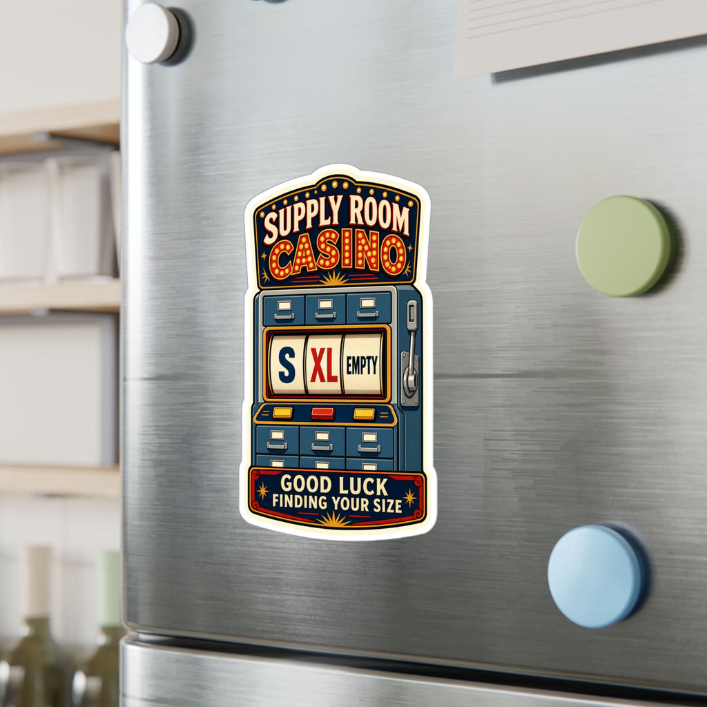 SUPPLY ROOM CASINO — Fire & EMS Glove Humor Sticker | Weatherproof Vinyl Decal