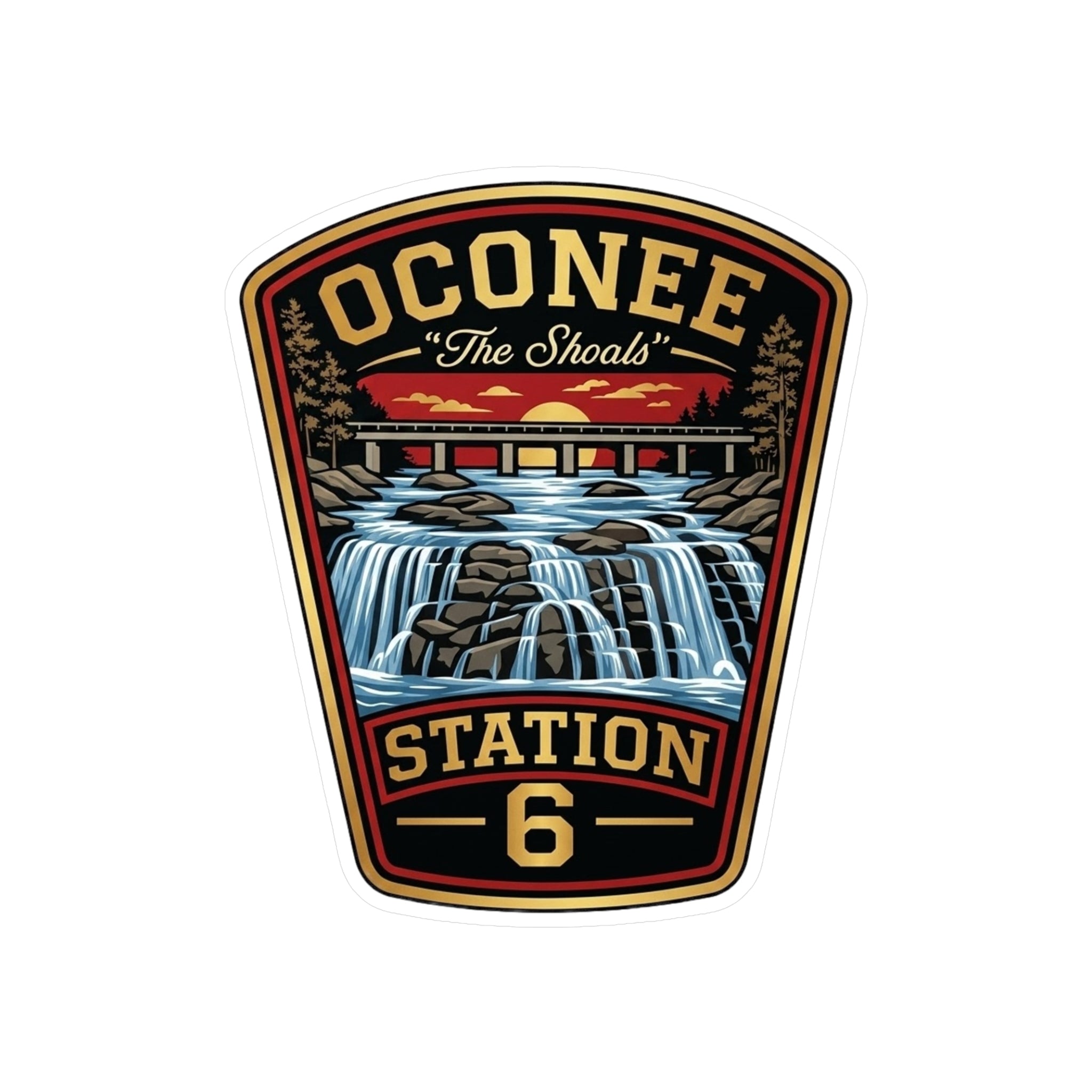 Oconee 'The Shoals' Waterfall Station 6 Vinyl Sticker — alternate view 3