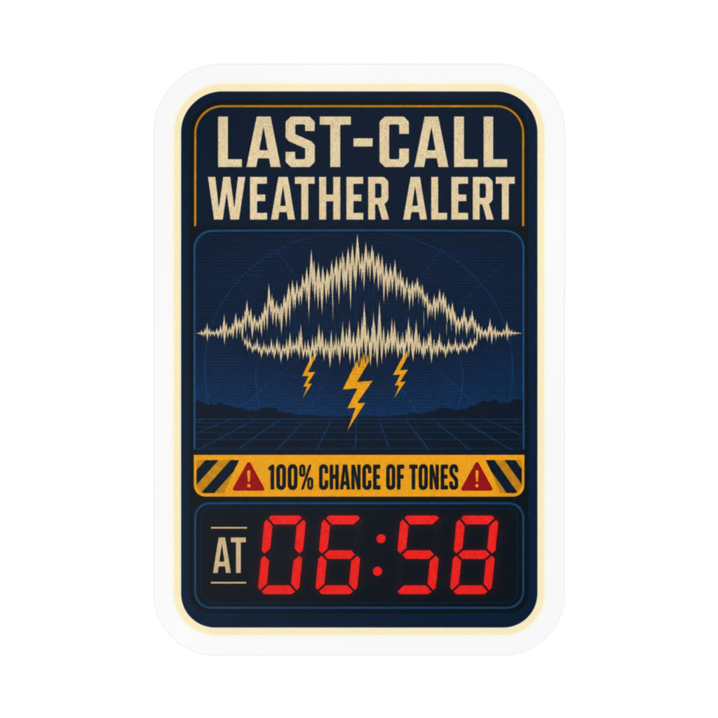 LAST-CALL WEATHER ALERT — Fire & EMS Shift Humor Sticker | Weatherproof Vinyl Decal
