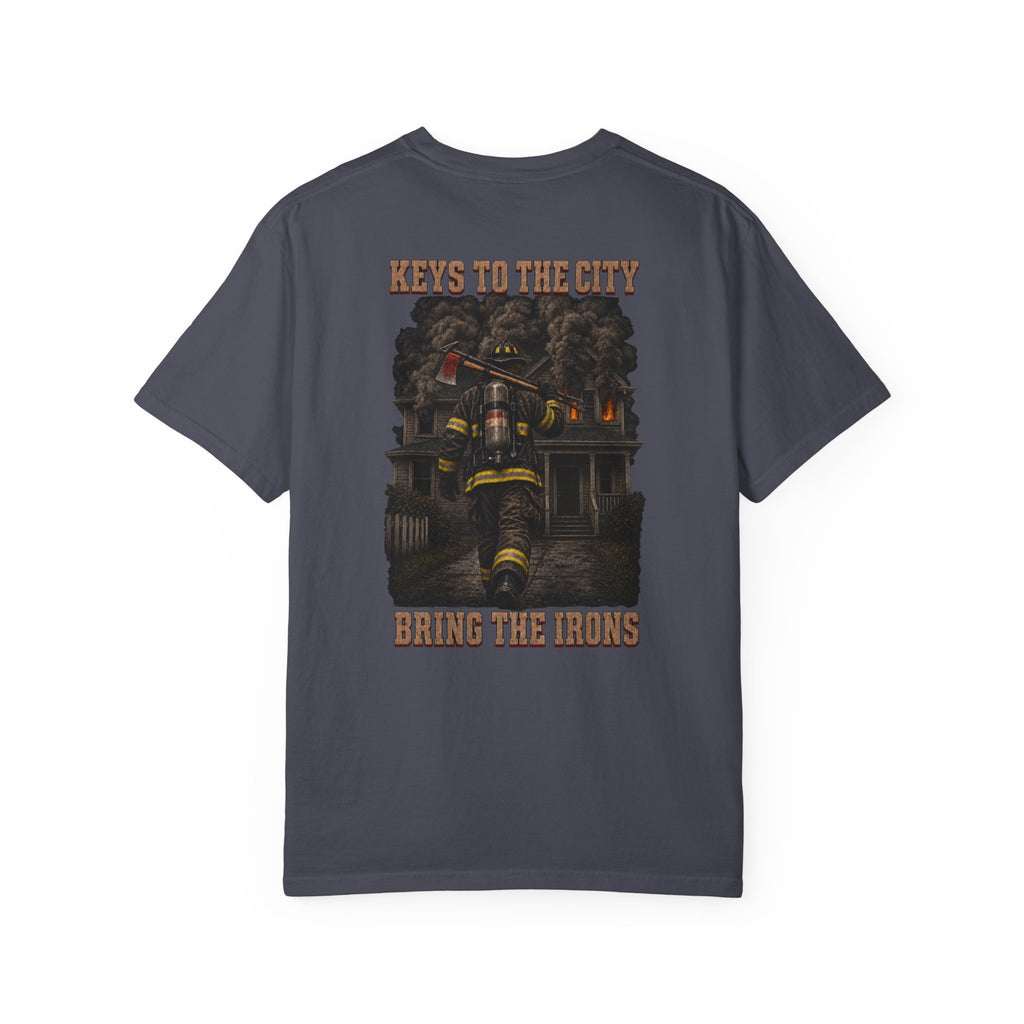 Bring the Irons — Keys to the City Firefighter Tee