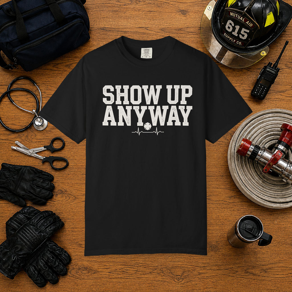 Show Up Anyway tee — alternate view 2