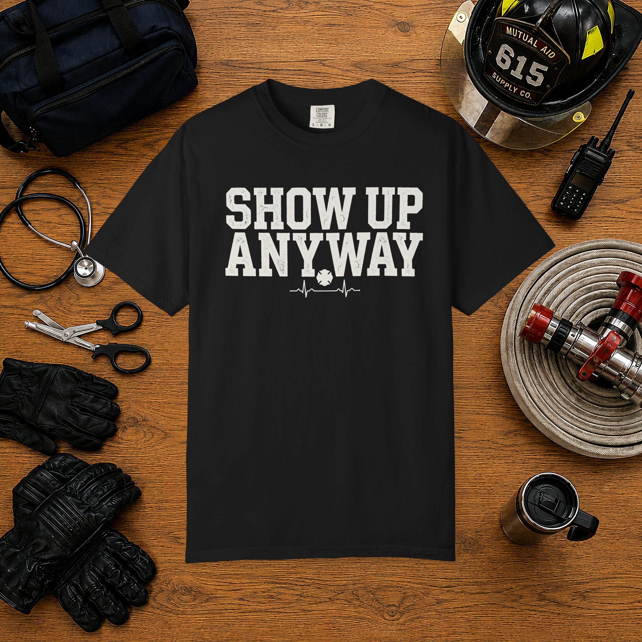 Show Up Anyway tee — alternate view 2