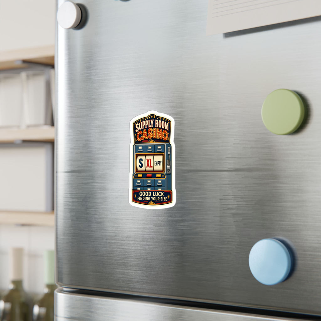 SUPPLY ROOM CASINO — Fire & EMS Glove Humor Sticker | Weatherproof Vinyl Decal